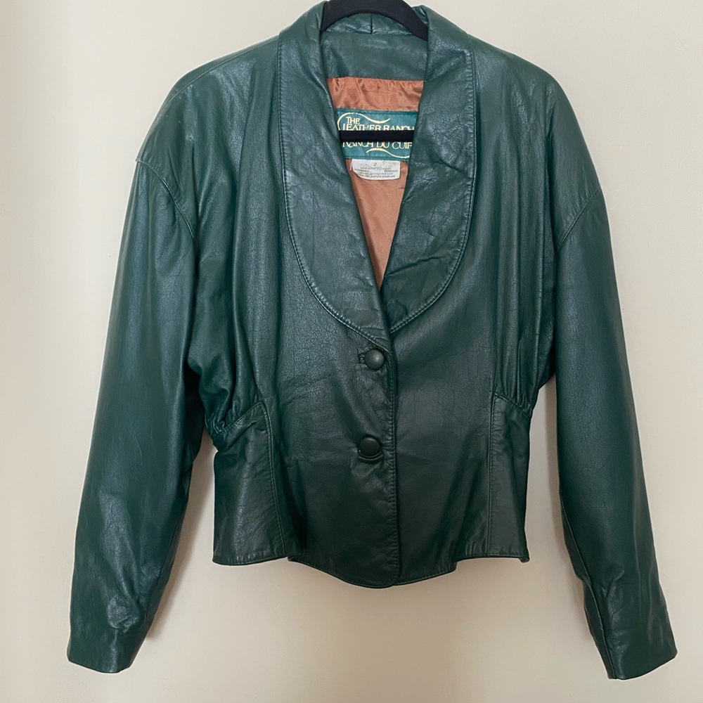 vintage green leather jacket